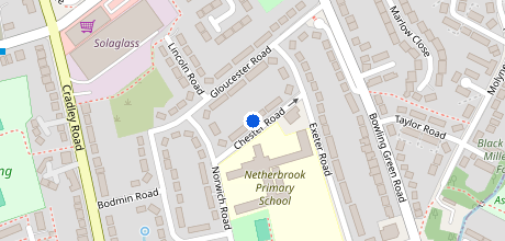 Map showing Netherbrook Primary School