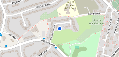 Map showing Cavalier Drive Pitches